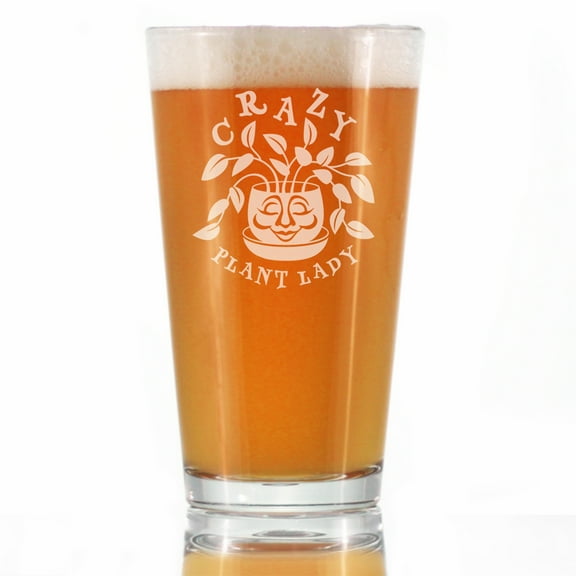 Bevvee Pint Glass 16 oz Plant Lady Gifts for Plant Lady Beer Enthusiasts Beer Glasses