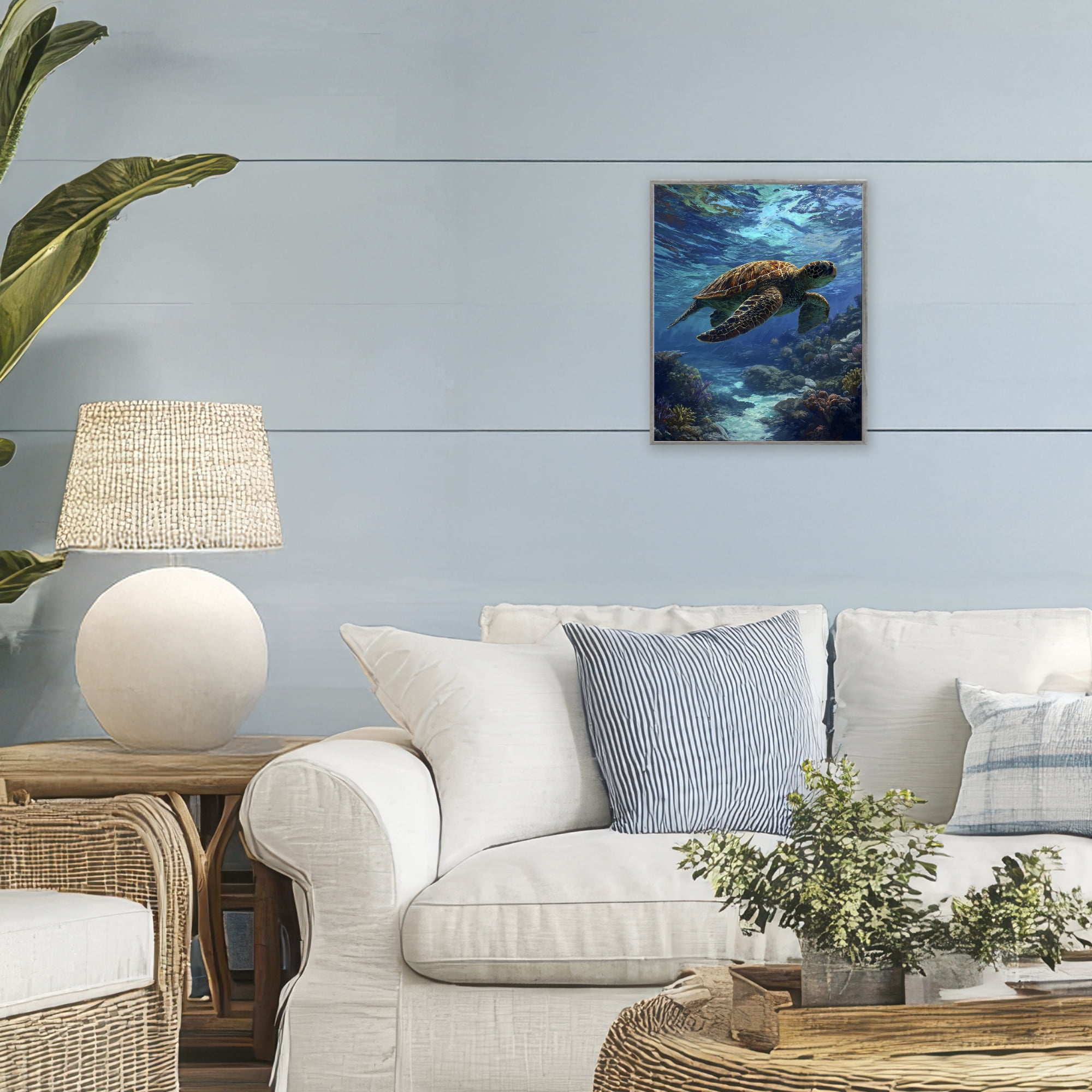Stupell Industries Oceanic Adventurer Tortoise Gray Framed Giclee Art, design by Franklyn Gregory