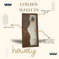 thumbnail image 4 of Mens Long Wallet Basketweave Brown Leather Soft Leather Cow Hair Checkbook Style Cowboy Hand Crafted High End Mens Wallets Leather Lone Star Concho, 4 of 6