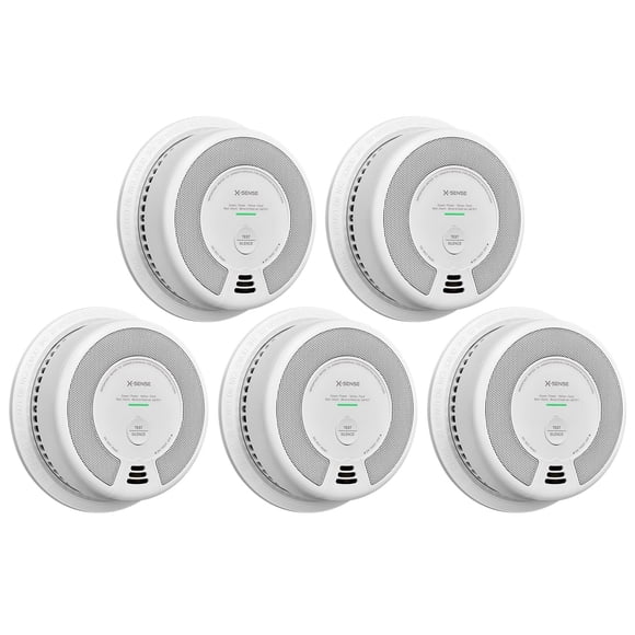 X-Sense Combo Détecteur de Fumée et de Monoxyde de Carbone, Batterie de 10 Ans, Homologué UL, Lot de 5, SC06