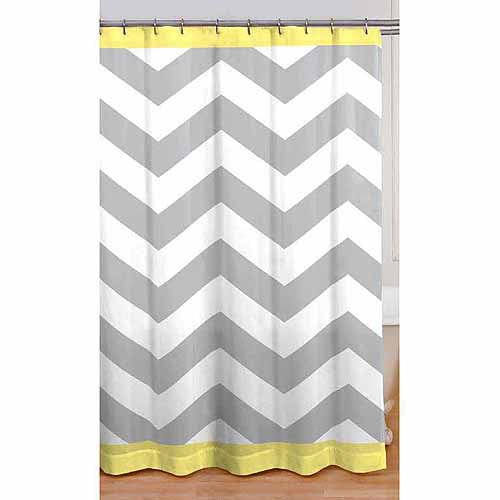 Mainstays Yellow Chevron Shower Curtain, Gray Chevron Shower Curtain