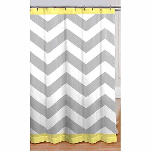 Mainstays Yellow Chevron Shower Curtain, 1 Each