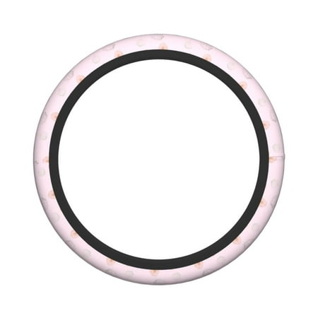 XMXY Car Steering Wheel Cover, Bohemian Pink Leaves Non-Slip Jeep Truck Universal Elastic Steering Wheel Protector 15 inch