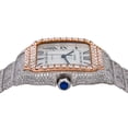 thumbnail image 5 of Pre-Owned Cartier Santos 39.8MM WSSA0009 Silver Roman Dial Rose Gold Diamond Bezel Stainless Steel Full Diamond Bracelet 17.96ct, 5 of 7