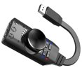 thumbnail image 1 of Headphone GS3 USB 2.0 External Sound Card Virtual 7.1 Channel Sound Card Adapter Plug and Play with Headphone Microphone Jacks Volume Control Mute Mic Games Sound Effect Upgrade, 1 of 7