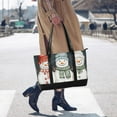 thumbnail image 4 of FORMRS Canvas Laptop Tote Bag for Women with 15.6" Computer Compartments Shoulder Handbag, Green Snowmen, 4 of 7