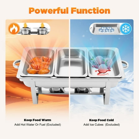 3 Pan Chafer Chafing Dish Sets Stainless Catering Food Warmer 2.5L/0.66Gal *3