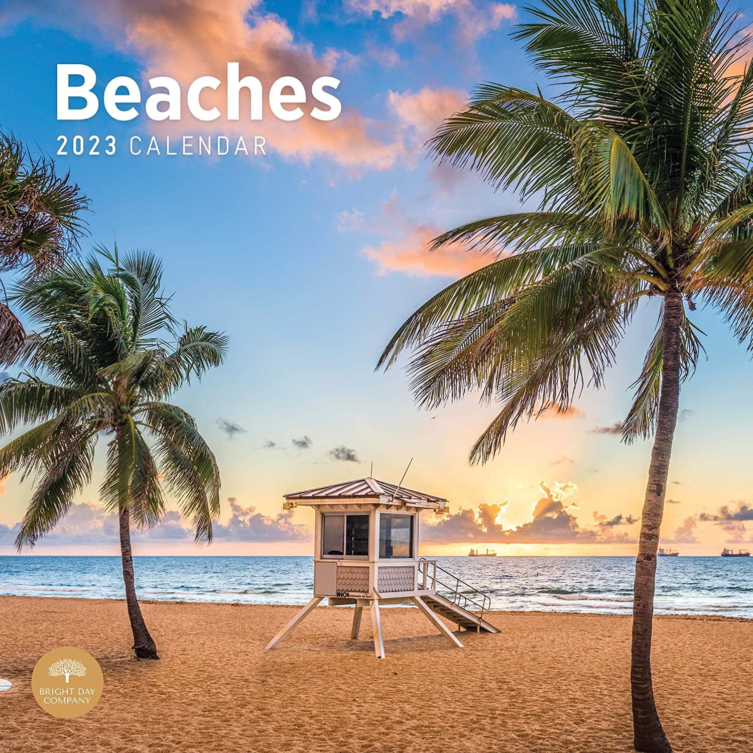 2023 Beaches Monthly Wall Calendar by Bright Day, 12 x 12 Inch