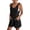 Black, variant on Sleeveless Adjustable Strap Knot Front Romper Short, Overall Jumpsuit (Women's)