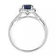 thumbnail image 3 of 10k White Gold Sapphire & 1/4 Carat T.W. Diamond Halo Ring, 3 of 3