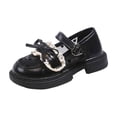 thumbnail image 2 of ITSAME Girls Platform Loafers, Adjustable Strap Cute Bow Mesh Breathable Kids Fashion School Uniform Dress Shoes Black 12.5(Little Kids), 2 of 9