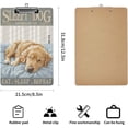 thumbnail image 2 of Cute Clipboard, Abstract Art Design, Standard A4 Letter Size, 12.5"x9", Wooden Clipboard, Low Profile Clip with Retractable Hanging Tab, Decorative Clipboard for Students, Sleepy Dog, 2 of 6