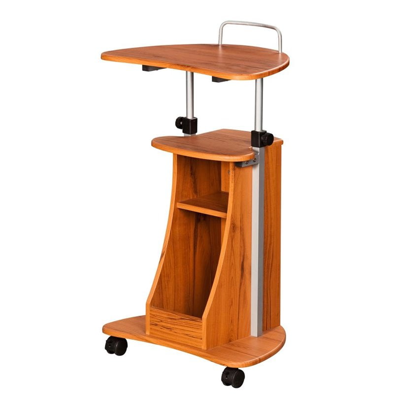 Techni Mobili Cadmus Mobile Laptop Stand In Honey Walmart