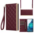 thumbnail image 2 of For Samsung Galaxy S20 FE Wallet Phone Case,PU Leather Folio Flip Kickstand,With Wrist Strap&Shoulder Strap,Card Slots,Shockproof Rugged Anti-fall Crossbody Phone Case Cover,Winered, 2 of 9
