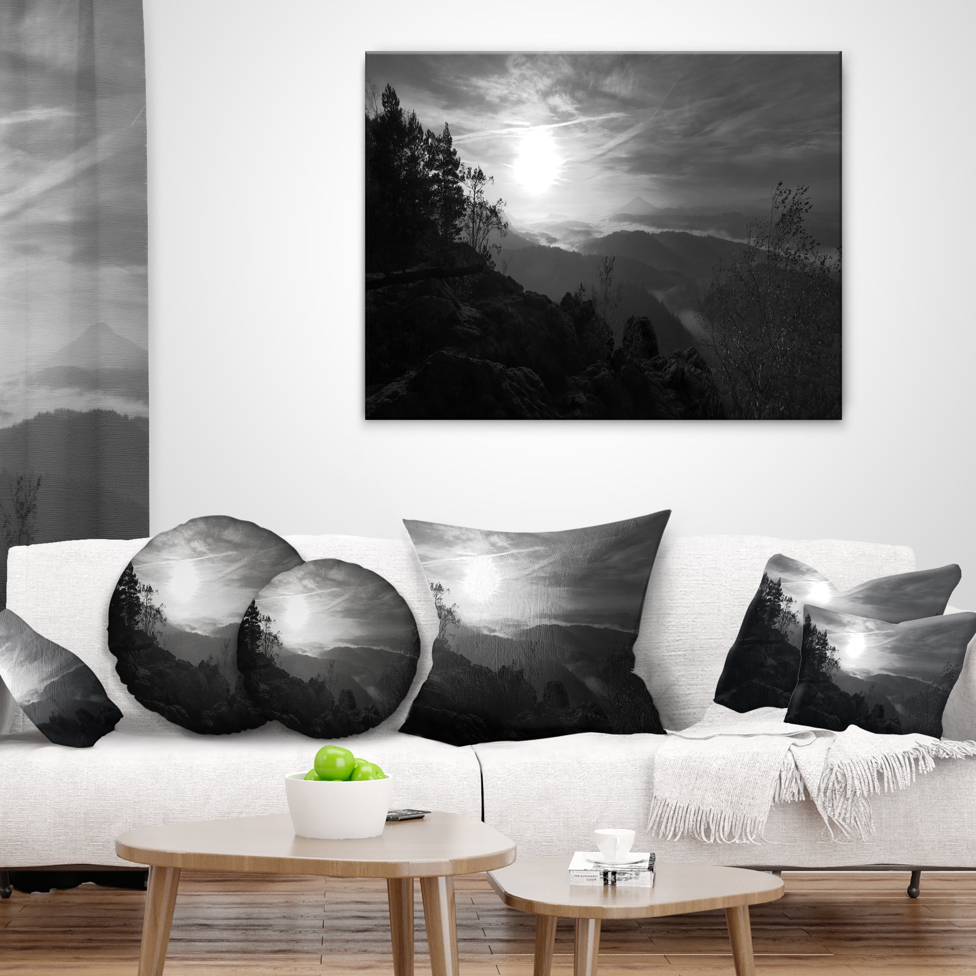 Designart Sandstone Peaks and Hills - Landscape Photo Throw Pillow - 18x18