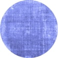 thumbnail image 1 of Ahgly Company Machine Washable Indoor Round Abstract Blue Contemporary Area Rugs, 3' Round, 1 of 4