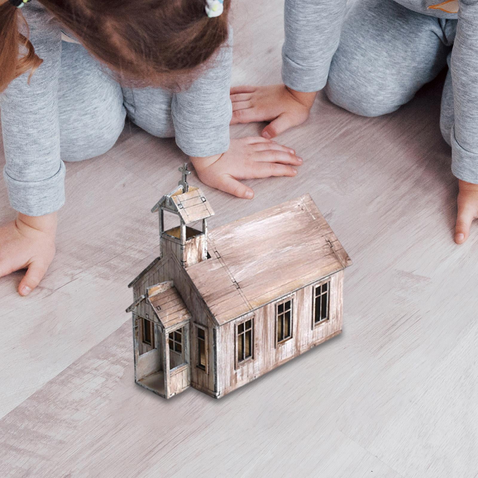 Architecture Model House Puzzle Educational Wooden Design for Children and Adults Collectible Diorama Decor