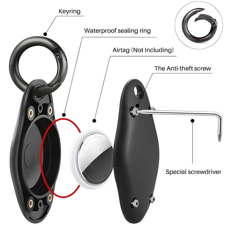 AirTag Keychain Holder Case – Protective Cover With Metal Ring For Apple Item Tracker