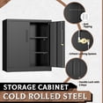thumbnail image 4 of 36" Metal Office Storage Locking Cabinet, Lockable Garage Storage Cabinets, High Office File Cabinet with Adjustable Shelves for Garage(Black), 4 of 7