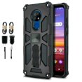 thumbnail image 1 of Value Pack + for Cricket Ovation, AT&T Radiant Max with Tempered Glass Hybrid Phone Case Magnet Mount Ready Grip Grids Kickstand Slim Shock Bumper Cover, 1 of 4