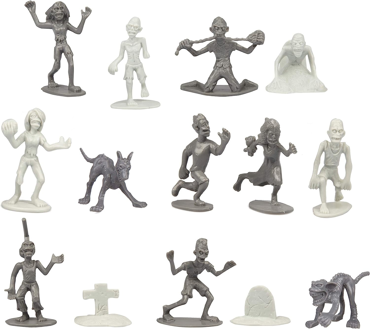 2 pack) Zombie Action Figures - Big Bucket of 100 Zombies with 14