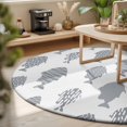 thumbnail image 3 of Round Area Rugs 3.3Ft, Abstract Art Fish Grey Non-Slip Washable Circle Rugs Carpet, Coastal Ocean Summer Indoor Outdoor Rug Floor Mats Throw Runner for Bedroom Living Room Bathroom, 3 of 8