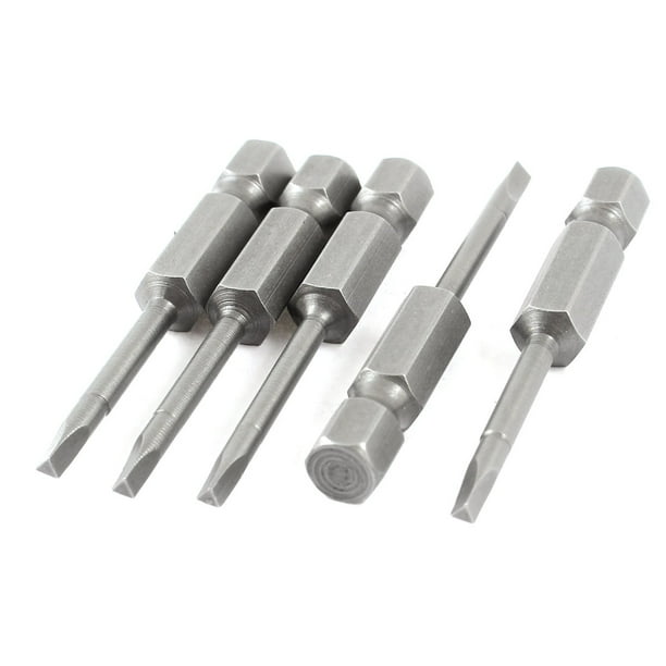 5 Pcs Gray Metal 2mm Head Triangle Screwdriver Bits 2" Length