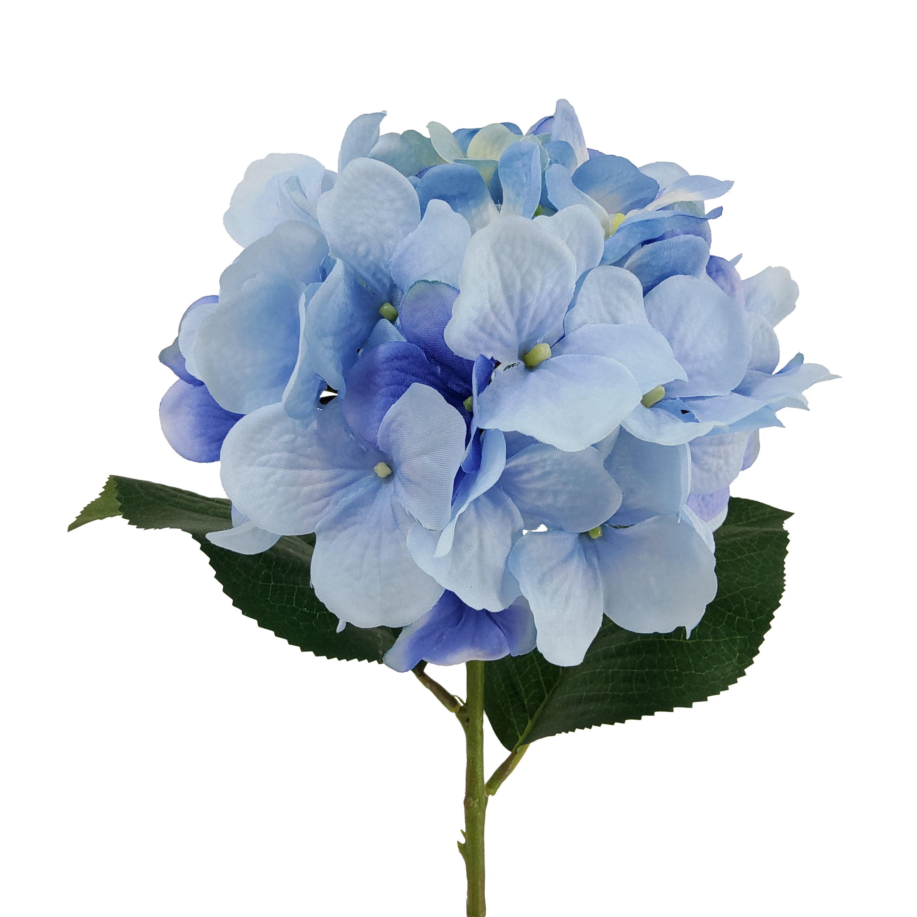 Mainstays Indoor 24 in Artificial Hydrangea Flower Stem, Polyester, Blue