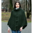 thumbnail image 3 of SAOL Aran Cable Cowlneck Poncho 100% Premium Merino Wool Irish Cape from Ireland, 3 of 4