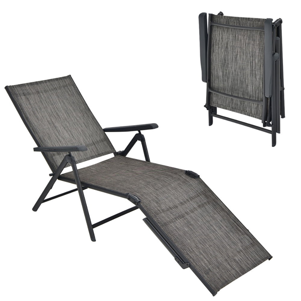 Aimee Lii Patio Foldable Chaise Lounge Chair with Backrest and Footrest, Patio Loungers, Gray Aimee Lii Patio Foldable Chaise Lounge Chair with Backrest and Footrest, Patio Loungers, Gray