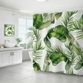 thumbnail image 6 of Shower Curtain Polyester Waterproof with Stereoscopic Tropical Leaf & Flower Print - Water-Repellent Bathroom Curtain with Hooks, Easy Care, 6 of 6