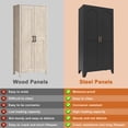 thumbnail image 6 of AISWORD 71" Tall Metal Storage Cabinet with Adjustable Shelves, 2 Doors Steel Cabinet for Office, Garage, Utility Room, Kitchen Storage, Black, 6 of 7