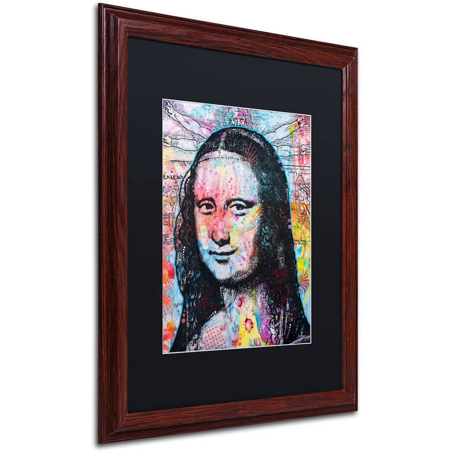 Trademark Fine Art "Mona Lisa" Canvas Art by Dean Russo, Black Matte, Wood Frame
