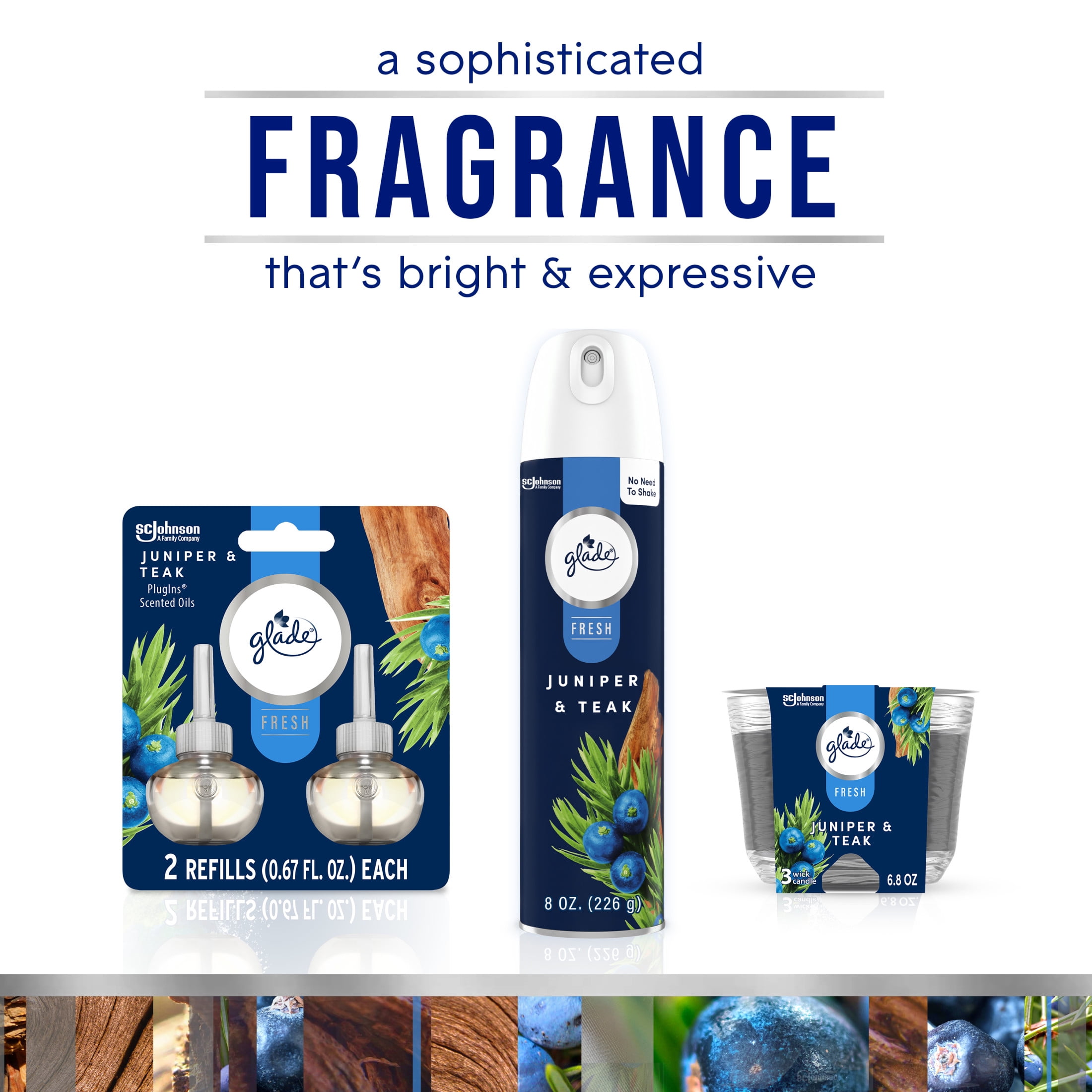 (5 pack) Glade PlugIns Scented Oil Refills, Air freshener, Juniper & Teak, Infused with Essential Oils, 0.67 oz, 5 Count