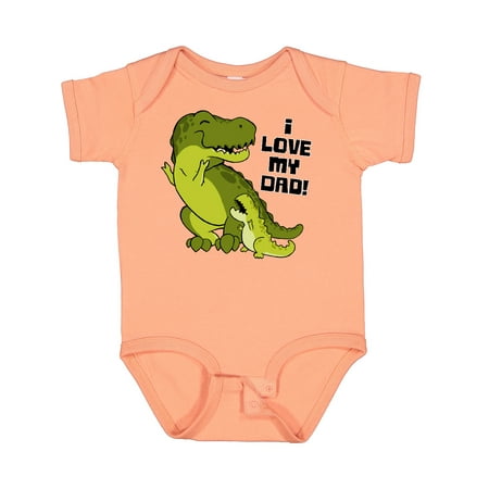 

Inktastic I Love My Dad with Baby and Daddy Tyranasaurus Rex Gift Baby Boy or Baby Girl Bodysuit