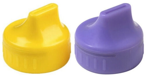 2 Pack Parent Units Travel Light Sippin' Spouts Turn Bottle into Sippy Cup (Purple/Yellow)