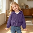thumbnail image 5 of Curuila Toddler Child Girls Coat With Zipper Long Sleeve Solid Color Hooded Jacket For Girls Everyday Wear Soft Outerwear Size 8-9 Years, 5 of 7