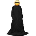 thumbnail image 4 of Lightweight Wearable Comforter/Blanket for Adult Women and Men, Super Soft Comfy Warm Plush Throw with Sleeves Wrap Robe - 6ft Size, Black, 4 of 6