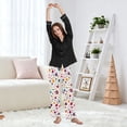 thumbnail image 6 of Dailycode Women's Pajama Pants Wide Leg Lounge Pj Bottoms With Pockets Small Flower and Dots, 6 of 7