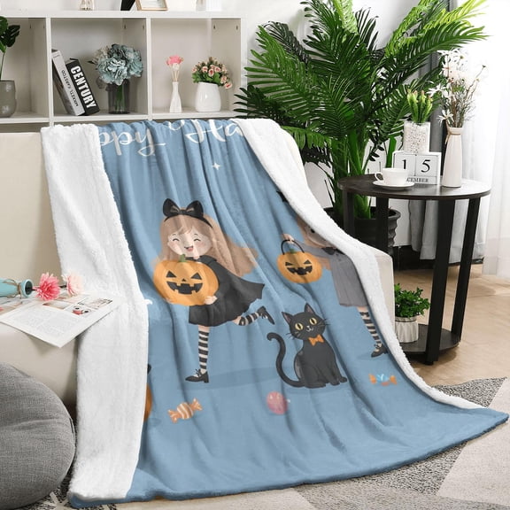 Halloween Fleece Throw Blanket 50x60 Anti Pilling Soft Warm