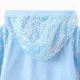 thumbnail image 5 of Disney Frozen Toddler Girls Bomber Jackets Elsa Character Graphic Sequin Hooded Sweatshirts Sizes 2-6, 5 of 7