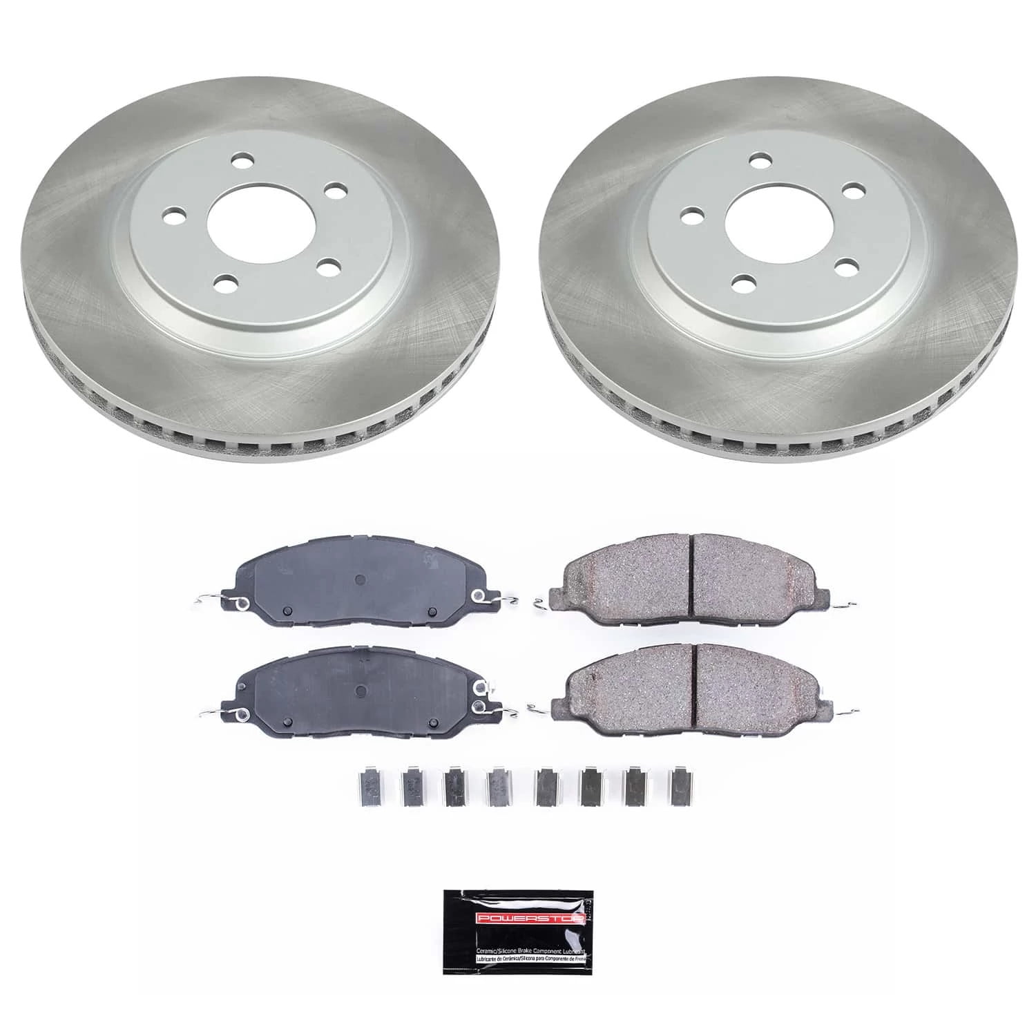 PowerStop Front Semi-Coated Rotor and Low-Dust Ceramic Brake Pad Kit SC5407