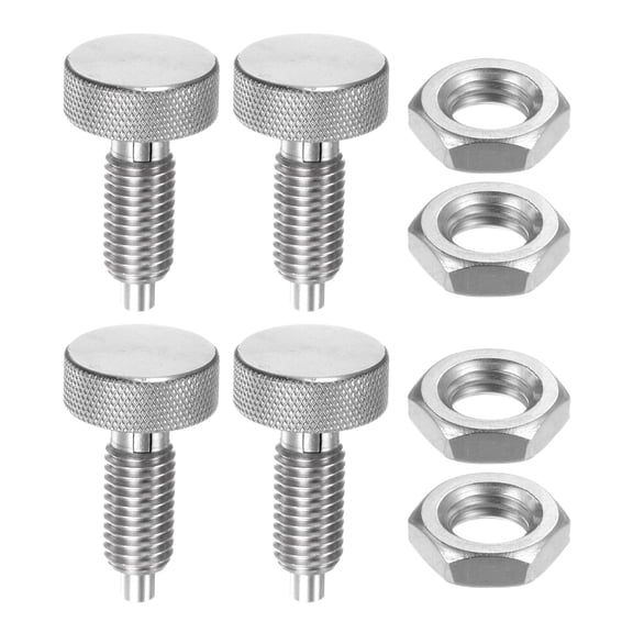Uxcell 4pcs Spring Plunger M12x1.75 Thread Size Pin Dia.6mm Knurled Handle Lock Out Pin