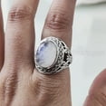 thumbnail image 6 of Rainbow Moonstone Mens Ring, Natural Blue Fire Rainbow Moonstone, Silver Jewelry, 925 Silver Ring, Birthday Gift, Heavy Mens Ring, Arabic Design, Ottoman Style Ring, Christmas, Turkey Mens Signet Ring, 6 of 6