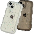thumbnail image 3 of for iPhone 14 Plus Case, Cute Curly Wave Frame Shape Design Soft TPU Bling Glitter Star Shiny Phone Case with iPhone 14 Plus, Shockproof Protective Cover Case for Women Girls, Clear, 3 of 12