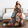 thumbnail image 5 of ZICANCN Throw Blanket Dia De Skull Muertos , Couch Ultra Soft Micro Fleece Sofa Bed Camping Travel Blanket for Adults, 40"x30", 5 of 8