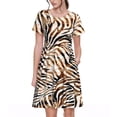 thumbnail image 1 of Disketp Watercolor Zebra para Vestido de Manga Corta para Mujeres, Vestidos de Verano para Mujeres, Casual y Holgado para la Playa, 1 of 6