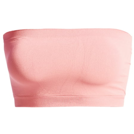Belle Full Coverage Bra - TheMogan Junior's Basic Seamless Bandeau Bra Top Stretch Tube Bralette Underlayer