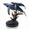 SPI Hand Finished Humpback Whales Statue Marble Base