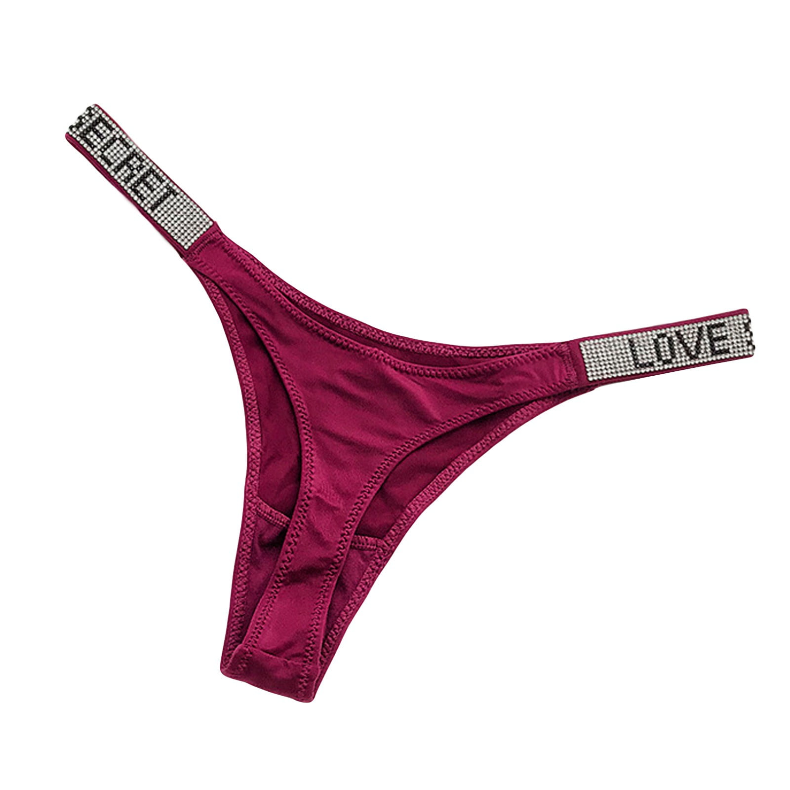 EHTMSAK Cheeky Underwear for Women Soft Bikini Lace Low Rise No Show  Stretch Briefs Panties Red 2XL